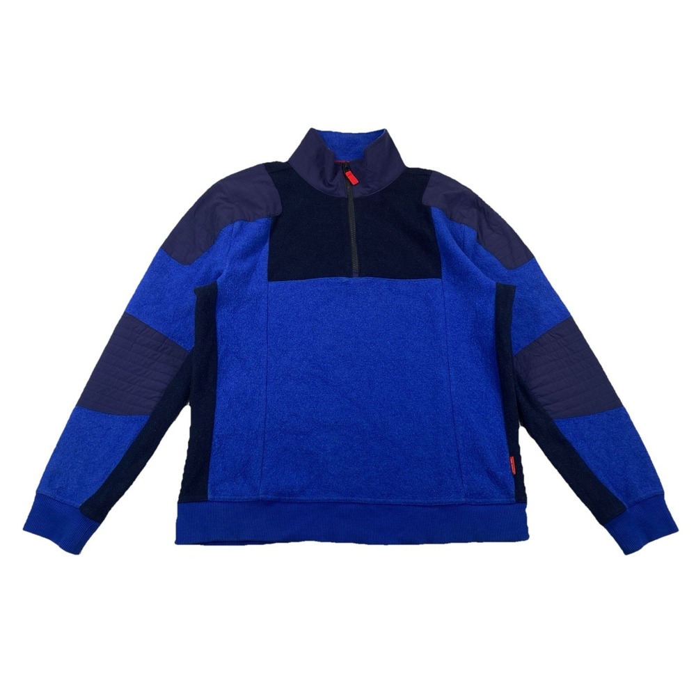 Topo Designs‎ Global 1/4 Zip Pullover Men's Medium Wool Blend Blue